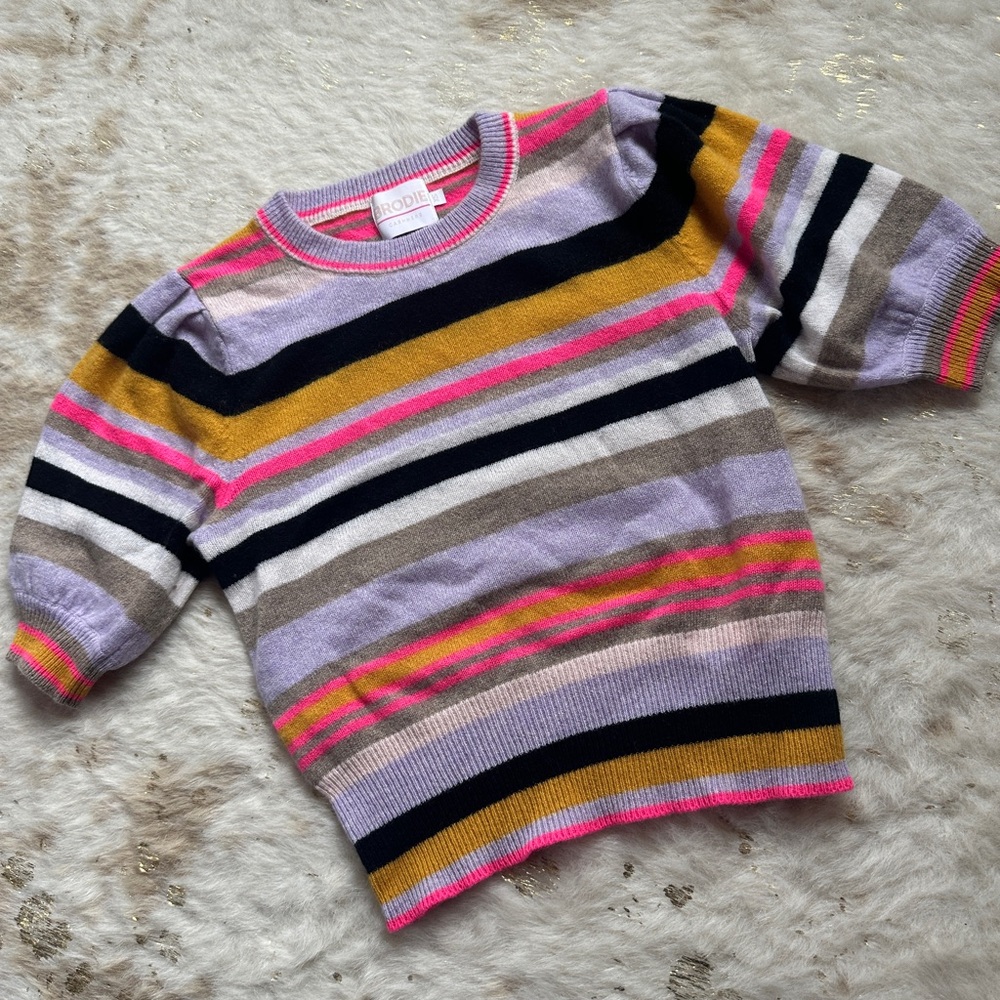 Brodie Cashmere Multicolor Striped Sweater